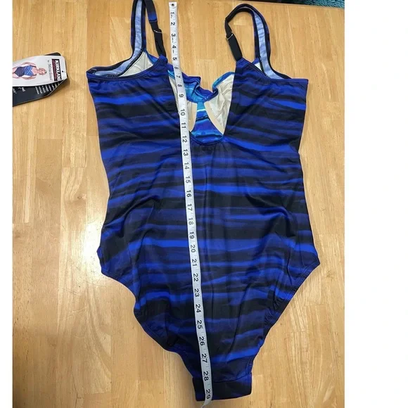NWT! Miracle Suit Royal Blue, purple, black Misses plus Bathing Suit one piece - Picture 9 of 11